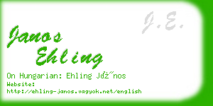 janos ehling business card